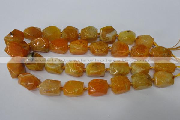 CAG5509 15.5 inches 16*17*22mm faceted nuggets agate beads