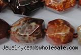 CAG5517 15.5 inches 18*22mm faceted nuggets agate gemstone beads