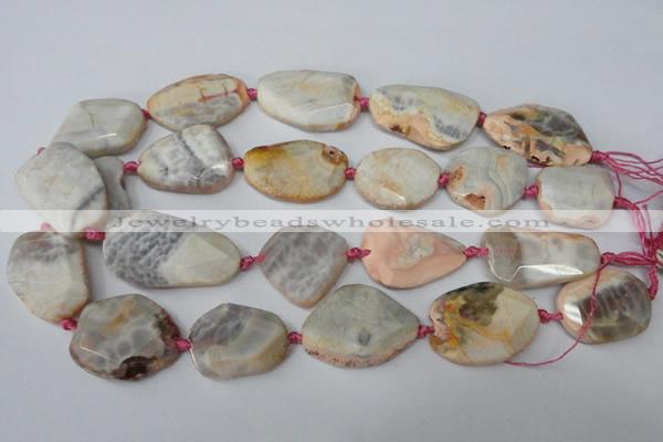 CAG5535 15.5 inches 25*30mm - 25*38mm freeform agate gemstone beads