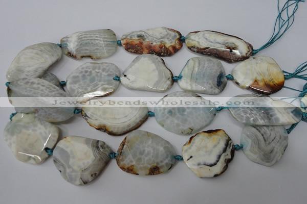 CAG5536 15.5 inches 25*30mm - 25*48mm freeform agate gemstone beads