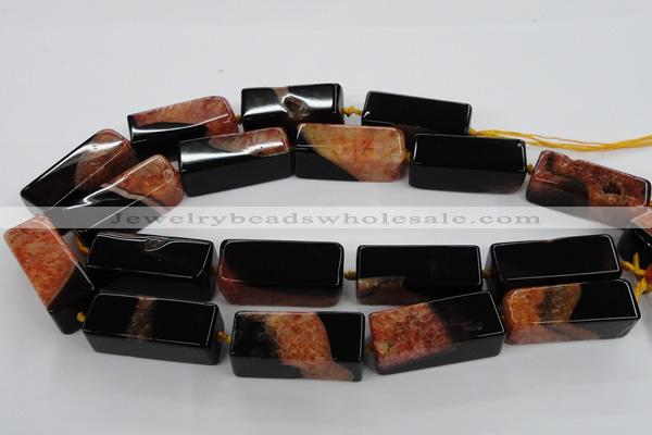 CAG5542 15.5 inches 15*15*40mm cuboid agate druzy geode beads