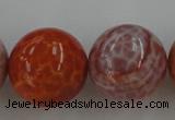 CAG5568 15.5 inches 20mm round natural fire agate beads wholesale