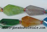 CAG5570 15 inches 12*23mm - 15*25mm faceted nuggets agate beads