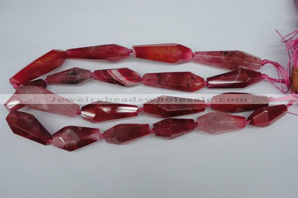 CAG5575 15 inches 15*30mm - 18*45mm faceted nuggets agate beads