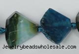 CAG5576 15 inches 20*25mm faceted triangle dragon veins agate beads