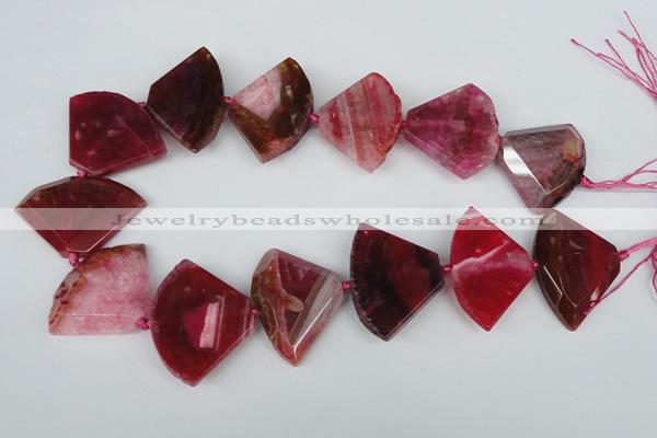 CAG5584 15 inches 30*40mm faceted triangle dragon veins agate beads