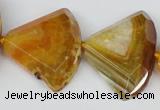 CAG5586 15 inches 30*40mm faceted triangle dragon veins agate beads