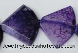 CAG5587 15 inches 30*40mm faceted triangle dragon veins agate beads