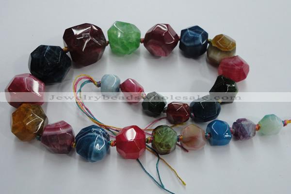 CAG5590 15 inches 10*12mm - 25*27mm faceted nuggets agate beads