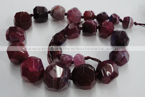 CAG5594 15 inches 10*12mm - 25*27mm faceted nuggets agate beads