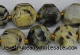 CAG5599 15 inches 15mm faceted nuggets agate gemstone beads