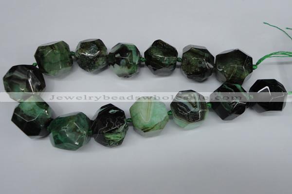 CAG5602 15 inches 25*30mm faceted nuggets agate gemstone beads