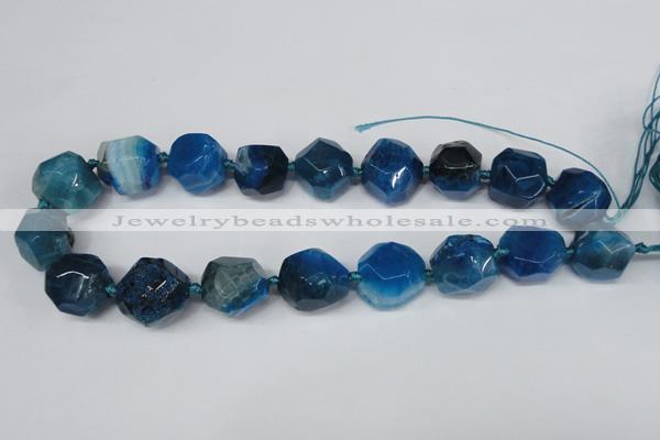 CAG5604 15 inches 18*20mm faceted nuggets agate gemstone beads