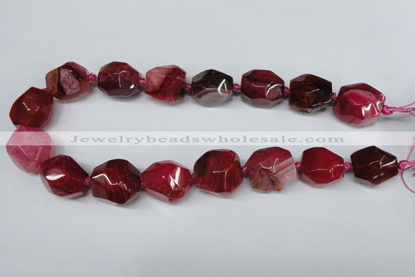 CAG5605 15 inches 18*20mm faceted nuggets agate gemstone beads