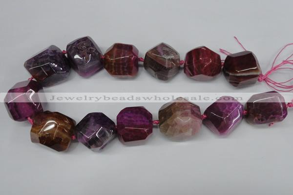 CAG5606 15 inches 25*28mm faceted nuggets agate gemstone beads