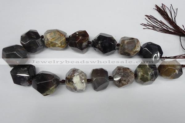 CAG5608 15 inches 20*22mm - 25*30mm faceted nuggets agate gemstone beads