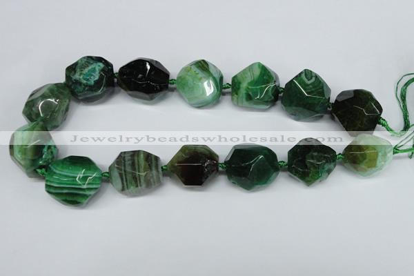 CAG5609 15 inches 22*25mm faceted nuggets agate gemstone beads