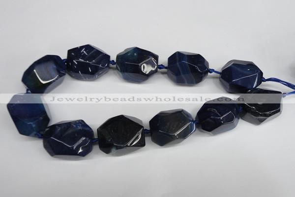 CAG5613 15 inches 25*30mm faceted nuggets agate gemstone beads