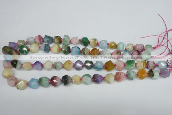 CAG5618 15 inches 10*12mm faceted nuggets agate gemstone beads