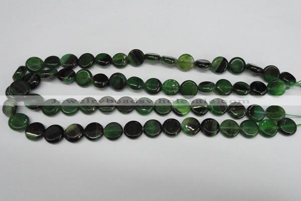 CAG5625 15 inches 12mm flat round dragon veins agate beads