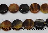 CAG5626 15 inches 12mm flat round dragon veins agate beads