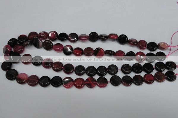 CAG5628 15 inches 12mm flat round dragon veins agate beads