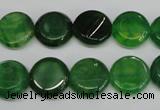 CAG5629 15 inches 12mm flat round dragon veins agate beads