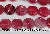 CAG5630 15 inches 12mm flat round dragon veins agate beads