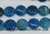 CAG5631 15 inches 12mm flat round dragon veins agate beads