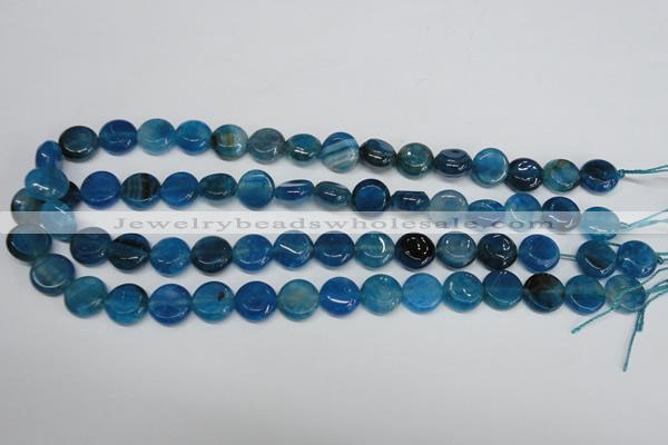 CAG5631 15 inches 12mm flat round dragon veins agate beads