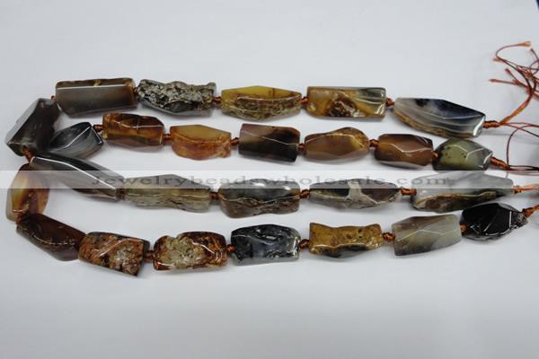 CAG5637 15 inches 13*20mm - 15*35mm faceted nuggets agate beads