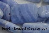 CAG565 16 inches 22*30mm rectangle blue agate beads wholesale