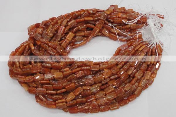 CAG568 15.5 inches 8*10mm rectangle natural fire agate beads