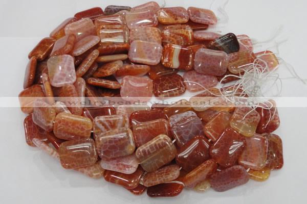 CAG571 15.5 inches 30*40mm rectangle natural fire agate beads