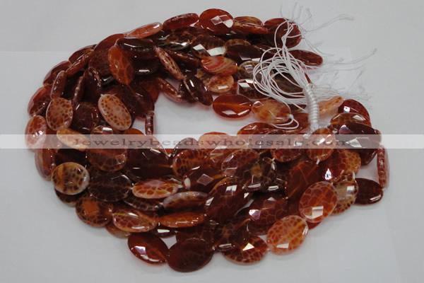 CAG576 15.5 inches 18*25mm faceted oval natural fire agate beads