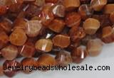 CAG581 15.5 inches 8*12mm faceted & twisted rice natural fire agate beads