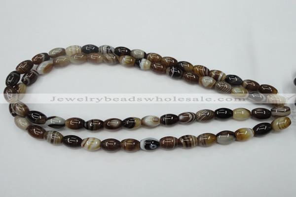 CAG5911 15 inches 8*12mm rice Madagascar agate gemstone beads