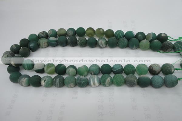 CAG5927 15 inches 10mm round matte druzy agate beads wholesale