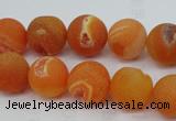 CAG5935 15 inches 12mm round matte druzy agate beads wholesale