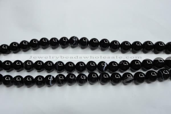 CAG5946 15.5 inches 12mm round black line agate beads wholesale