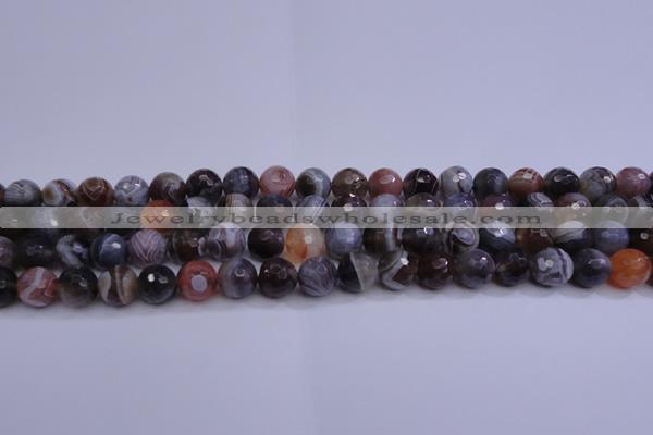 CAG5961 15.5 inches 8mm faceted round botswana agate beads wholesale