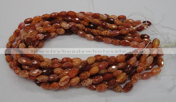 CAG598 15.5 inches 8*12mm faceted rice natural fire agate beads