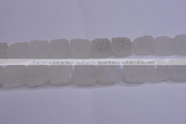 CAG5980 15.5 inches 20*20mm square white agate gemstone beads