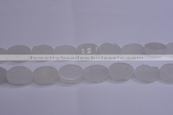 CAG5981 15.5 inches 18*25mm oval white agate gemstone beads