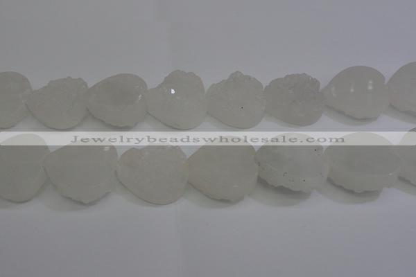 CAG5982 15.5 inches 30mm heart white agate gemstone beads