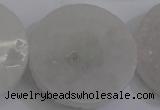 CAG5984 15.5 inches 35mm coin white agate gemstone beads