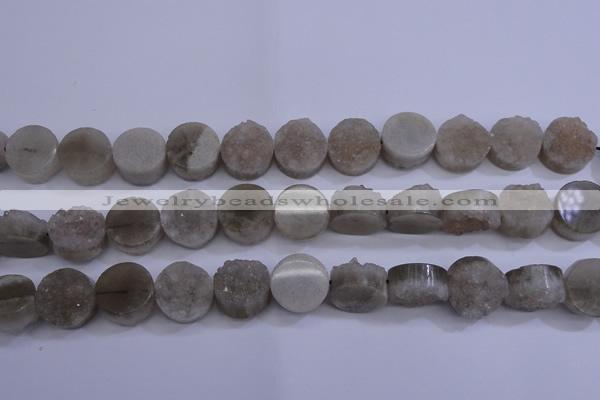 CAG5985 15.5 inches 16mm coin grey agate gemstone beads