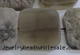 CAG5988 15.5 inches 25*25mm square grey agate gemstone beads