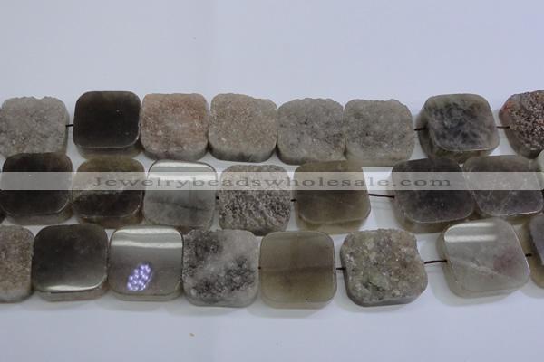 CAG5988 15.5 inches 25*25mm square grey agate gemstone beads