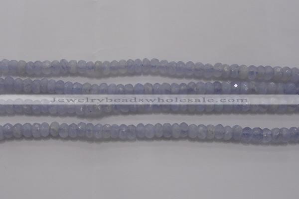 CAG5993 15.5 inches 4*6mm faceted rondelle blue lace agate beads